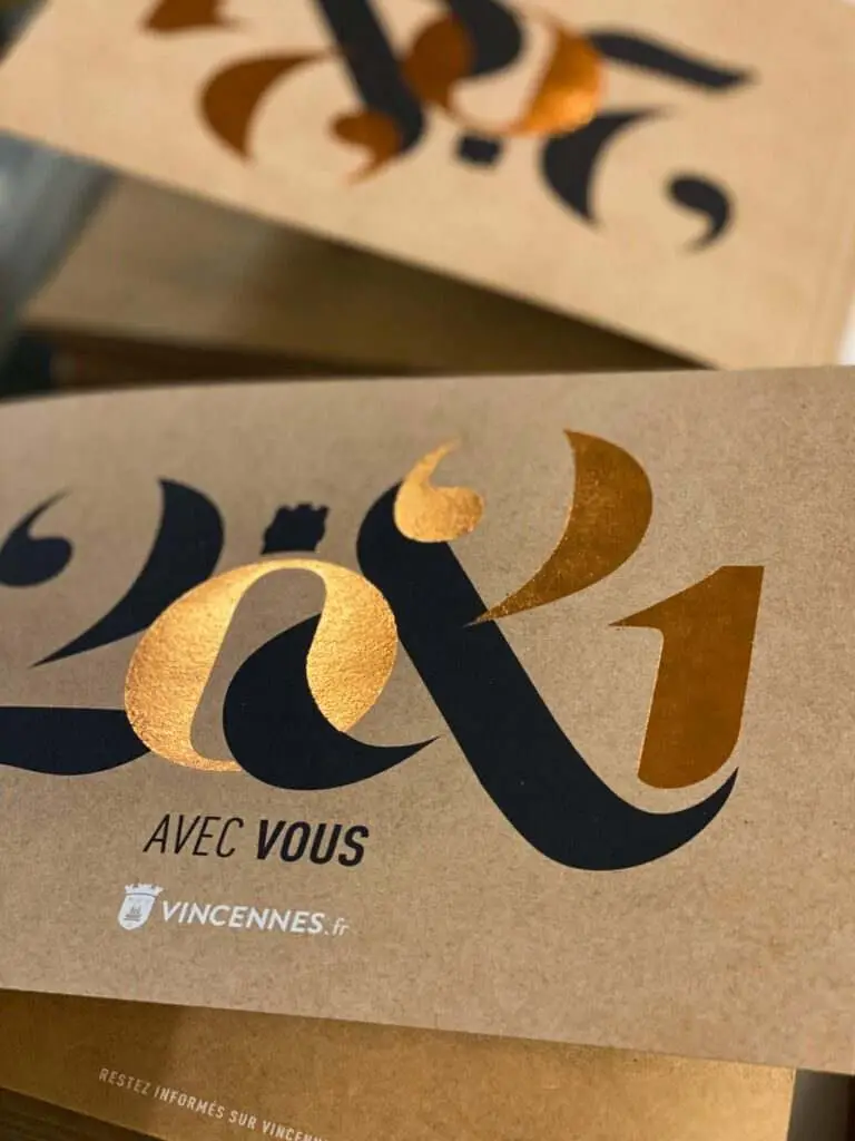 carte vœux dorure à chaud print