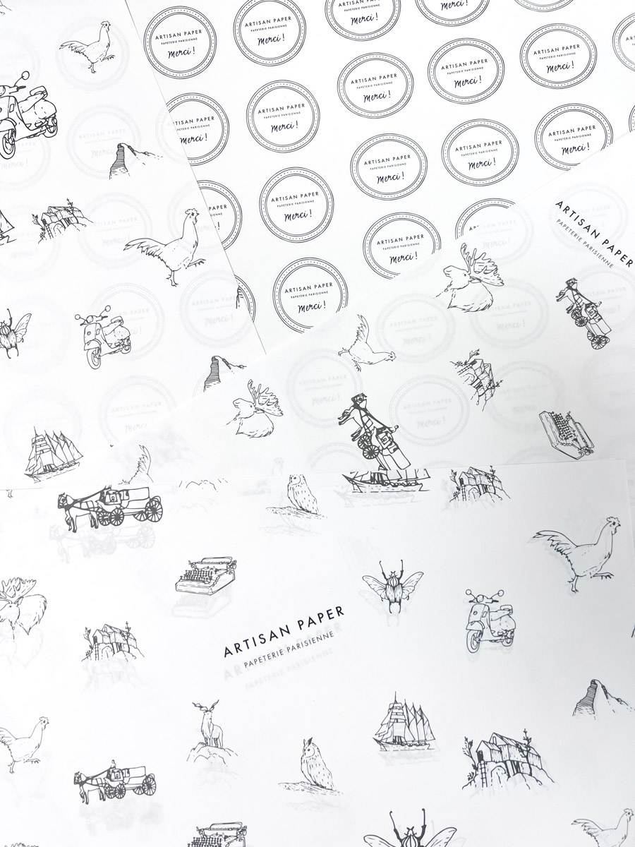 Papier de soie impression stickers