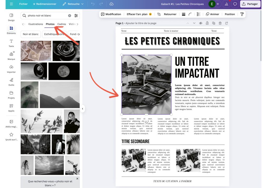 Tuto gazette Canva