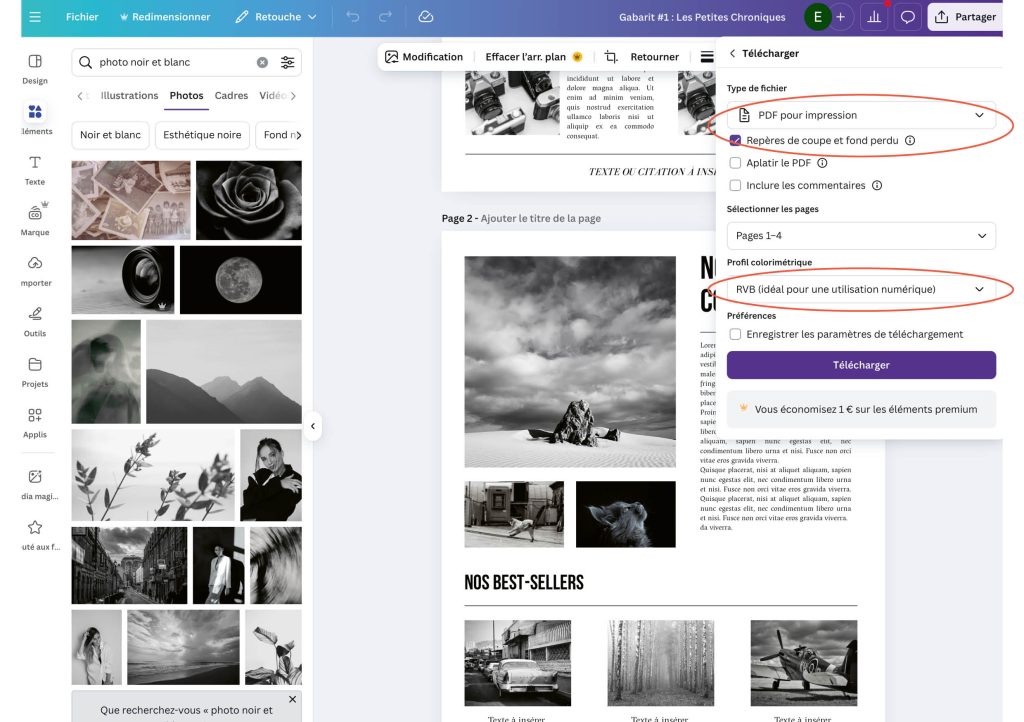 Tuto gazette Canva 3